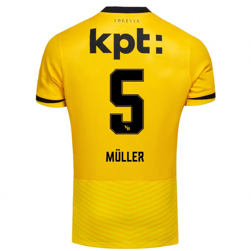 Danxen Niño Camiseta Loy Müller #5 Amarillo Negro 1ª Equipación 2025/26 La Camisa