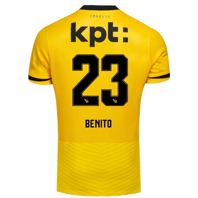 Danxen Niño Camiseta Loris Benito #23 Amarillo Negro 1ª Equipación 2025/26 La Camisa