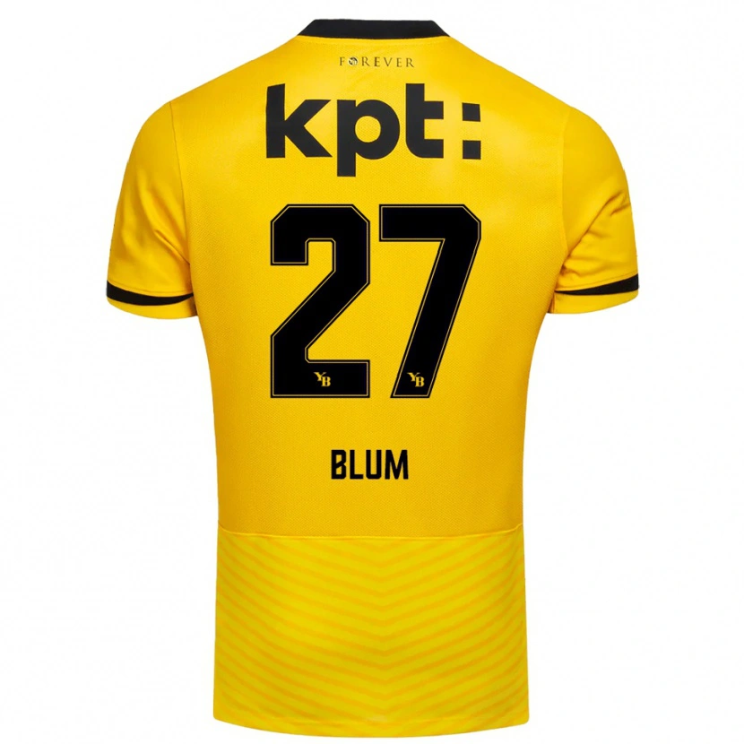 Danxen Niño Camiseta Lewin Blum #27 Amarillo Negro 1ª Equipación 2025/26 La Camisa