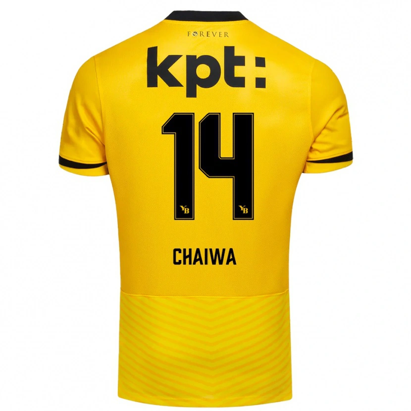 Danxen Niño Camiseta Miguel Chaiwa #14 Amarillo Negro 1ª Equipación 2025/26 La Camisa