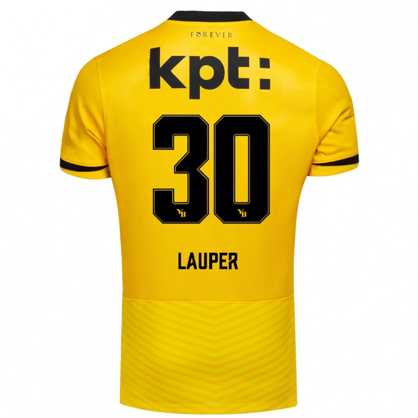 Danxen Niño Camiseta Sandro Lauper #30 Amarillo Negro 1ª Equipación 2025/26 La Camisa