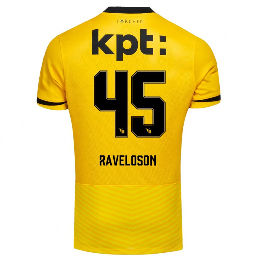 Danxen Niño Camiseta Rayan Raveloson #45 Amarillo Negro 1ª Equipación 2025/26 La Camisa