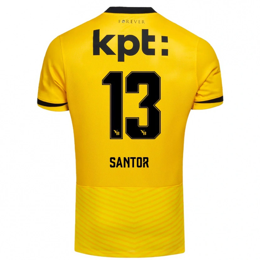 Danxen Niño Camiseta Luca Santor #13 Amarillo Negro 1ª Equipación 2025/26 La Camisa
