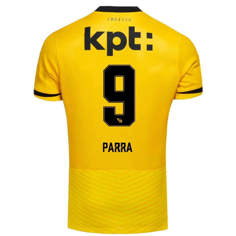 Danxen Niño Camiseta Hugo Parra #9 Amarillo Negro 1ª Equipación 2025/26 La Camisa