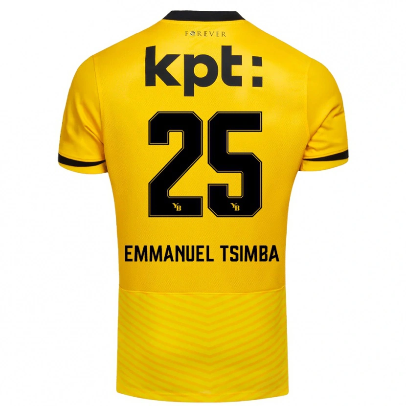 Danxen Niño Camiseta Felix Emmanuel Tsimba #25 Amarillo Negro 1ª Equipación 2025/26 La Camisa