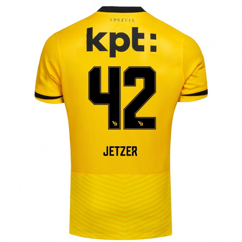 Danxen Niño Camiseta Lorin Jetzer #42 Amarillo Negro 1ª Equipación 2025/26 La Camisa