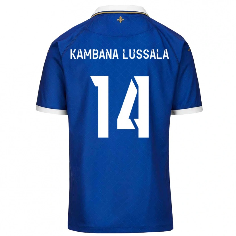 Danxen Niño Camiseta Francisco Kambana Lussala #14 Azul Dorado 1ª Equipación 2025/26 La Camisa