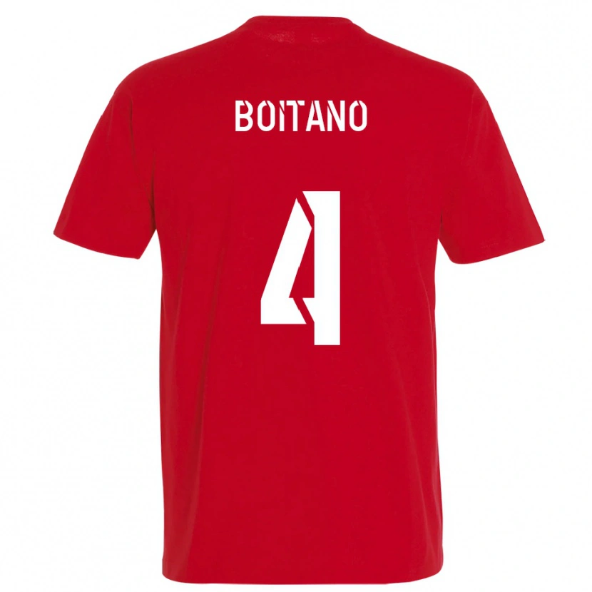Danxen Niño Camiseta Jean-Baptiste Boitano #4 Rojo Amarillo 1ª Equipación 2025/26 La Camisa