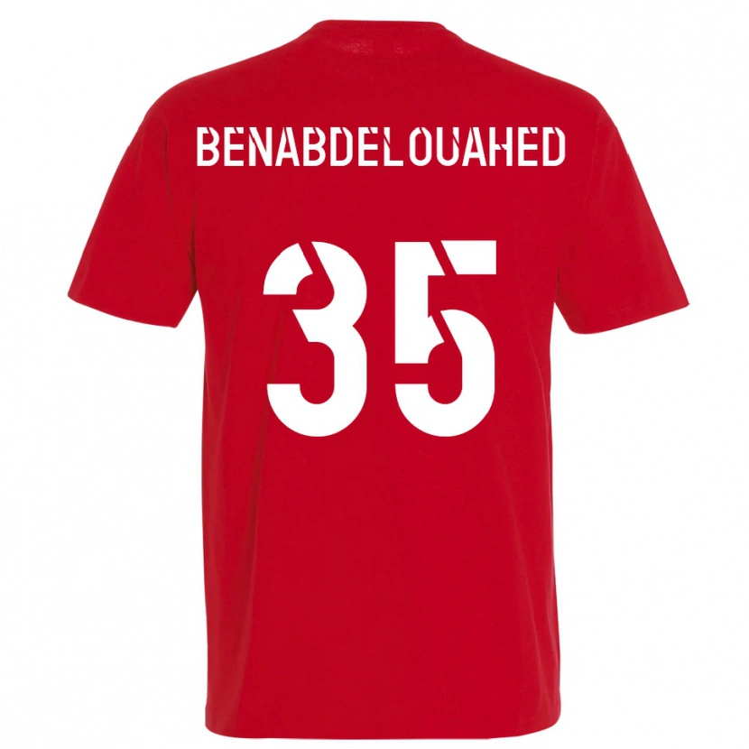 Danxen Niño Camiseta Kaïs Benabdelouahed #35 Rojo Amarillo 1ª Equipación 2025/26 La Camisa