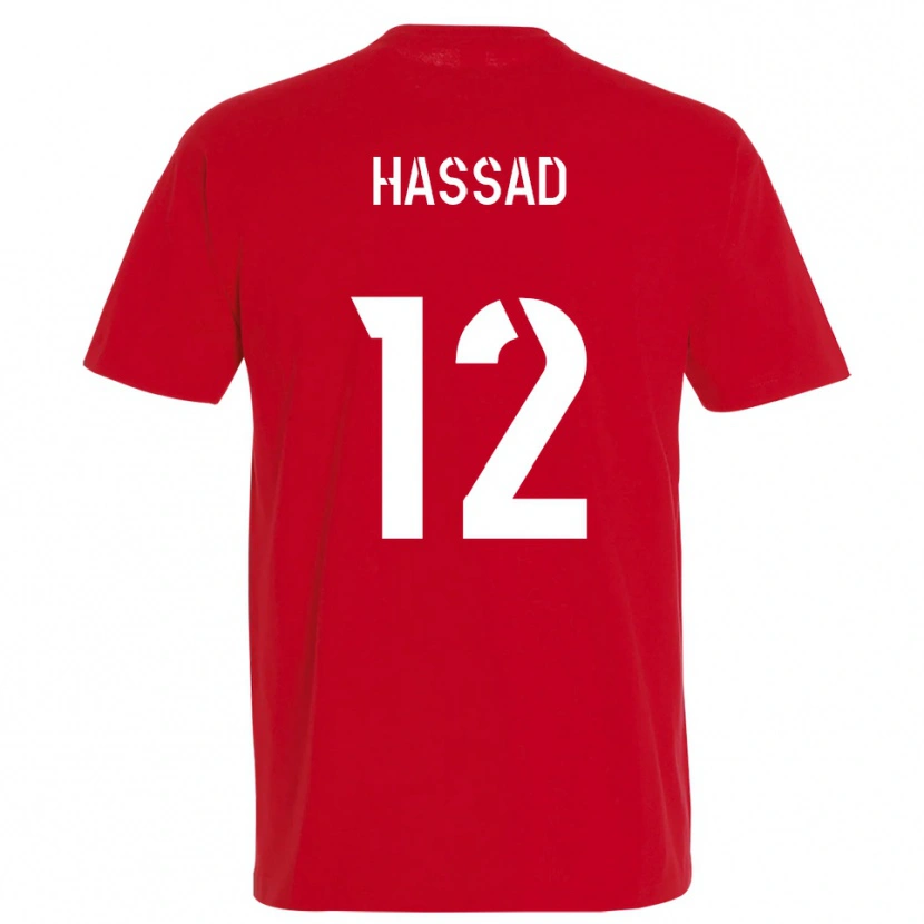 Danxen Niño Camiseta Rayan Hassad #12 Rojo Amarillo 1ª Equipación 2025/26 La Camisa