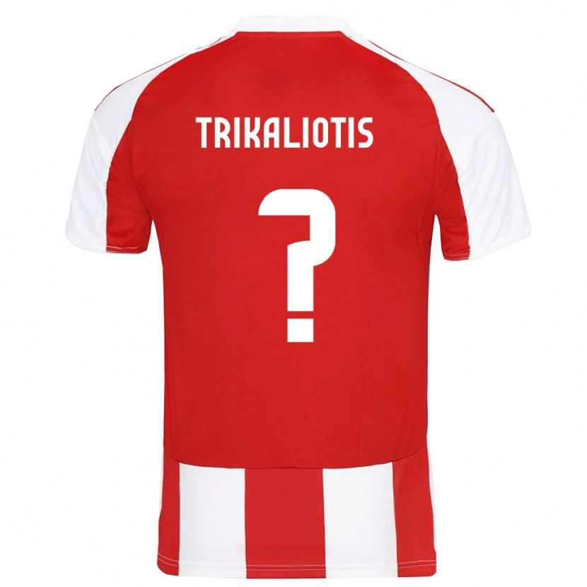 Danxen Niño Camiseta Vangelis Trikaliotis #0 Rojo Blanco 1ª Equipación 2025/26 La Camisa