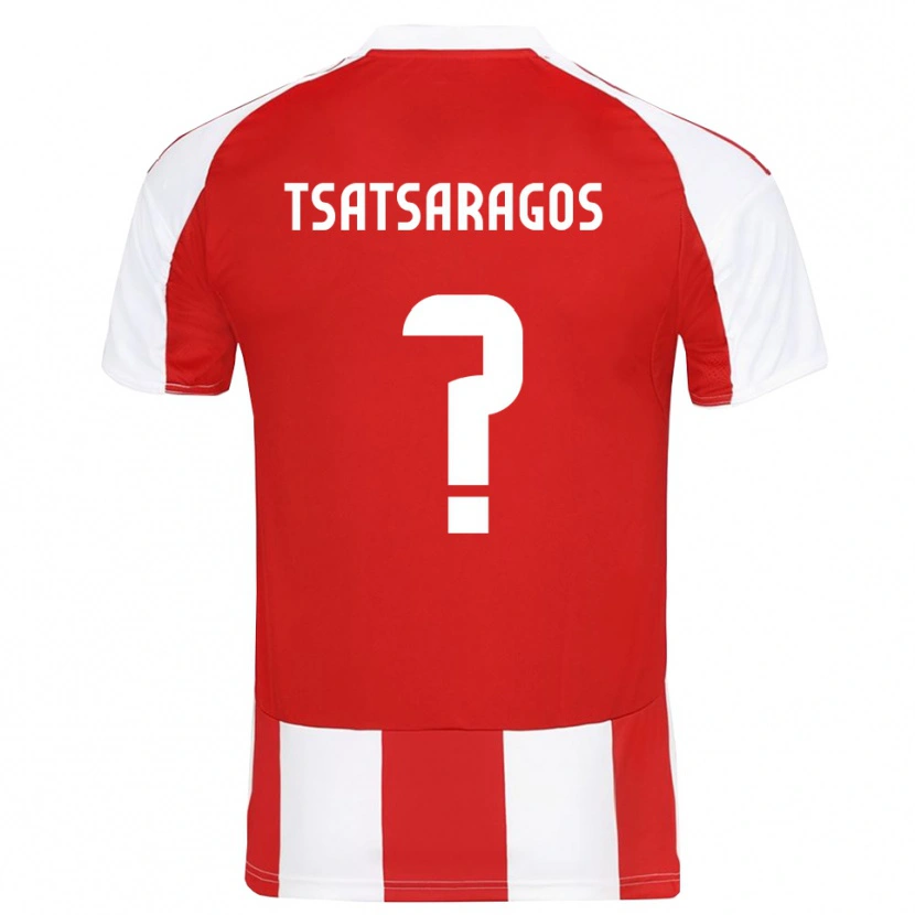 Danxen Niño Camiseta Giannis Tsatsaragos #0 Rojo Blanco 1ª Equipación 2025/26 La Camisa