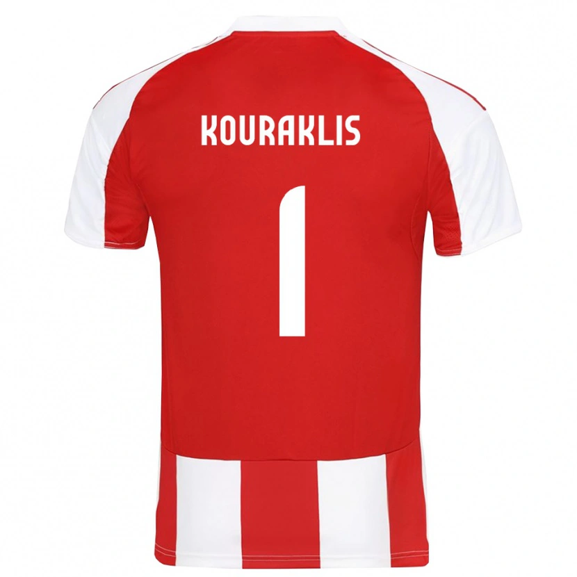 Danxen Niño Camiseta Georgios Kouraklis #1 Rojo Blanco 1ª Equipación 2025/26 La Camisa