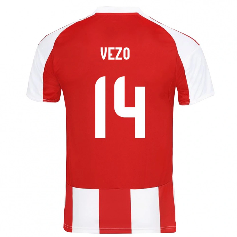 Danxen Niño Camiseta Rúben Vezo #14 Rojo Blanco 1ª Equipación 2025/26 La Camisa