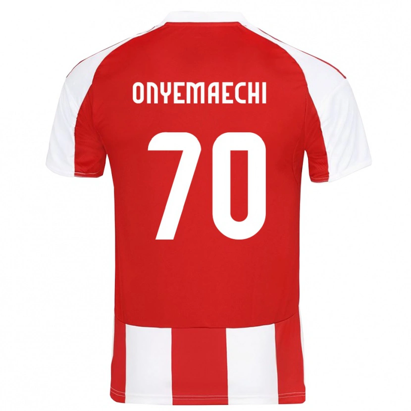 Danxen Niño Camiseta Bruno Onyemaechi #70 Rojo Blanco 1ª Equipación 2025/26 La Camisa