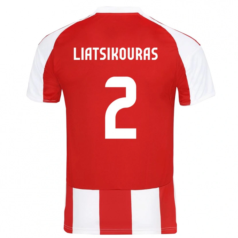 Danxen Niño Camiseta Argyrios Liatsikouras #2 Rojo Blanco 1ª Equipación 2025/26 La Camisa