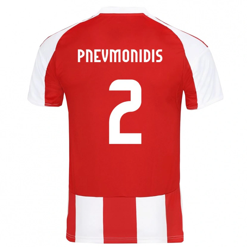 Danxen Niño Camiseta Stavros Pnevmonidis #2 Rojo Blanco 1ª Equipación 2025/26 La Camisa