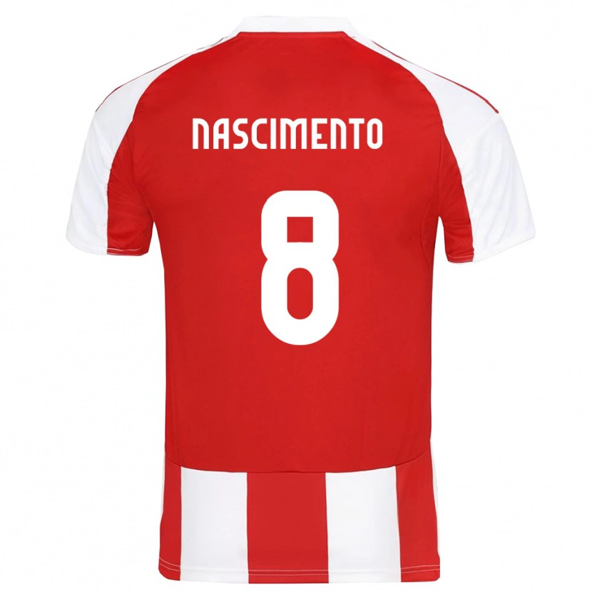 Danxen Niño Camiseta Diogo Nascimento #8 Rojo Blanco 1ª Equipación 2025/26 La Camisa