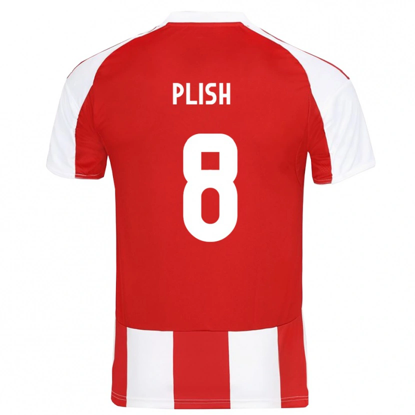 Danxen Niño Camiseta Konstantin Plish #8 Rojo Blanco 1ª Equipación 2025/26 La Camisa