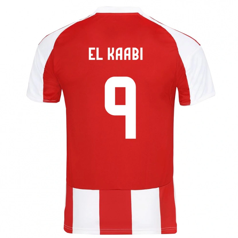 Danxen Niño Camiseta Ayoub El Kaabi #9 Rojo Blanco 1ª Equipación 2025/26 La Camisa