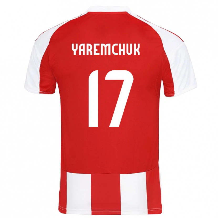 Danxen Niño Camiseta Roman Yaremchuk #17 Rojo Blanco 1ª Equipación 2025/26 La Camisa
