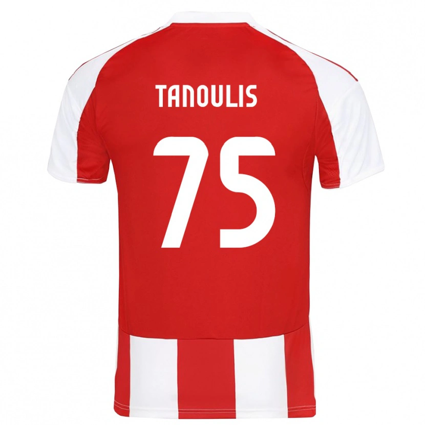 Danxen Niño Camiseta Konstantinos Tanoulis #75 Rojo Blanco 1ª Equipación 2025/26 La Camisa