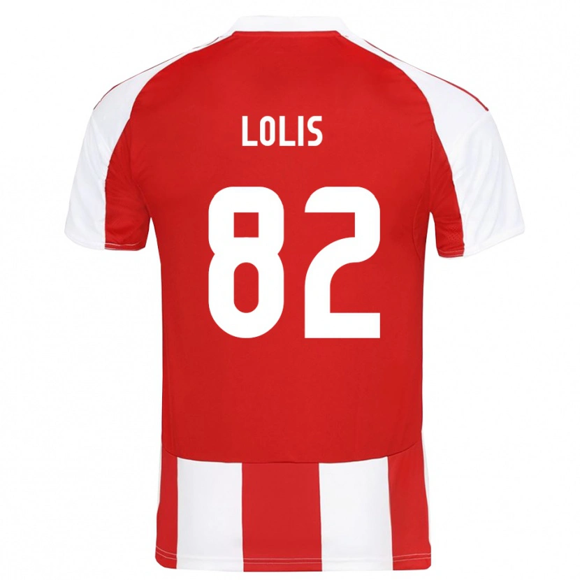 Danxen Niño Camiseta Nikolaos Lolis #82 Rojo Blanco 1ª Equipación 2025/26 La Camisa