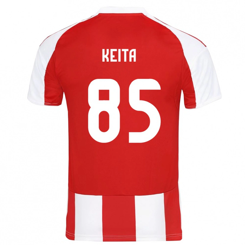 Danxen Niño Camiseta Diby Keita #85 Rojo Blanco 1ª Equipación 2025/26 La Camisa
