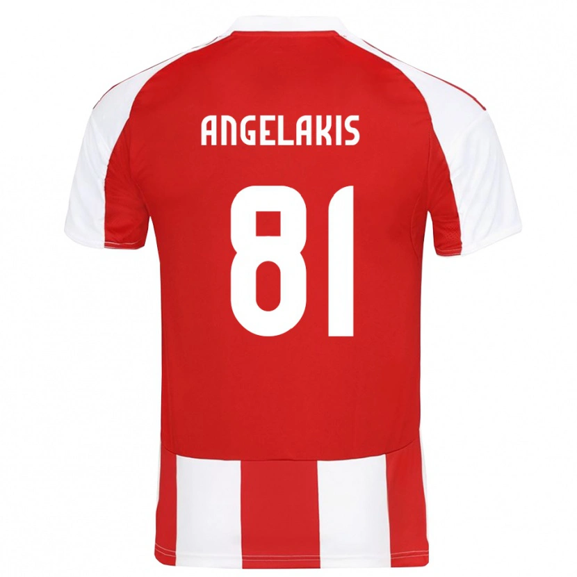 Danxen Niño Camiseta Konstantinos Angelakis #81 Rojo Blanco 1ª Equipación 2025/26 La Camisa