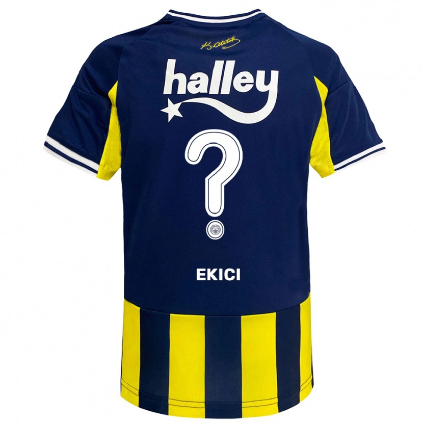 Danxen Niño Camiseta Alaettin Ekici #0 Amarillo Marino Blanco 1ª Equipación 2025/26 La Camisa