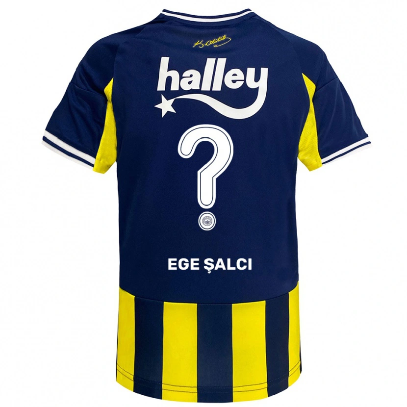 Danxen Niño Camiseta Yağız Ege Şalcı #0 Amarillo Marino Blanco 1ª Equipación 2025/26 La Camisa