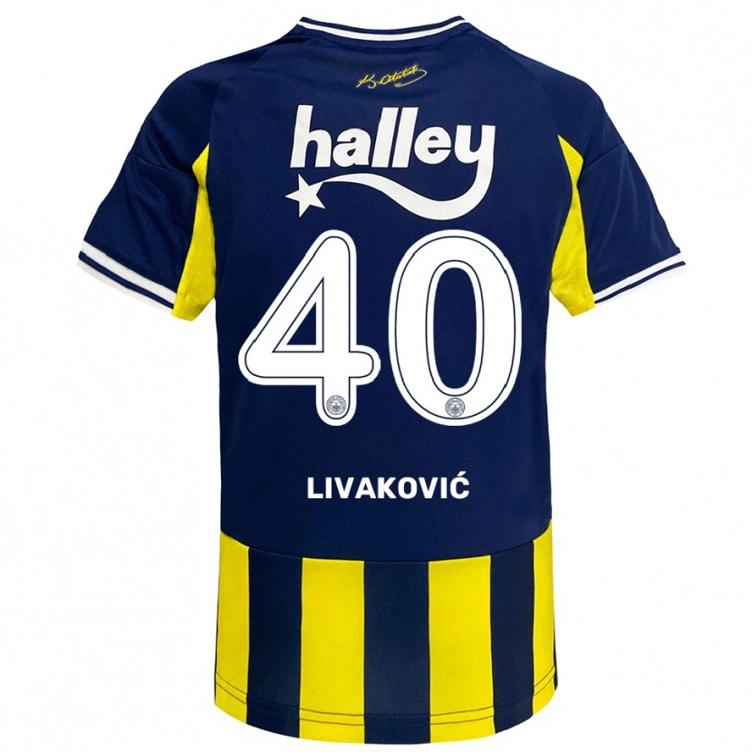 Danxen Niño Camiseta Dominik Livakovic #40 Amarillo Marino Blanco 1ª Equipación 2025/26 La Camisa