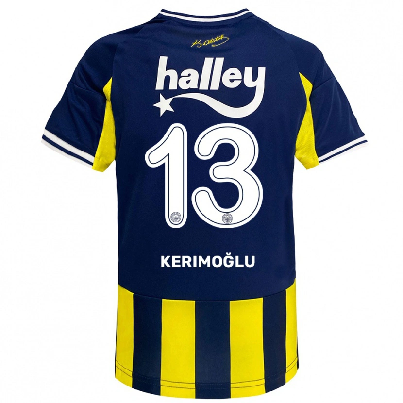 Danxen Niño Camiseta Zeynep Kerimoğlu #13 Amarillo Marino Blanco 1ª Equipación 2025/26 La Camisa