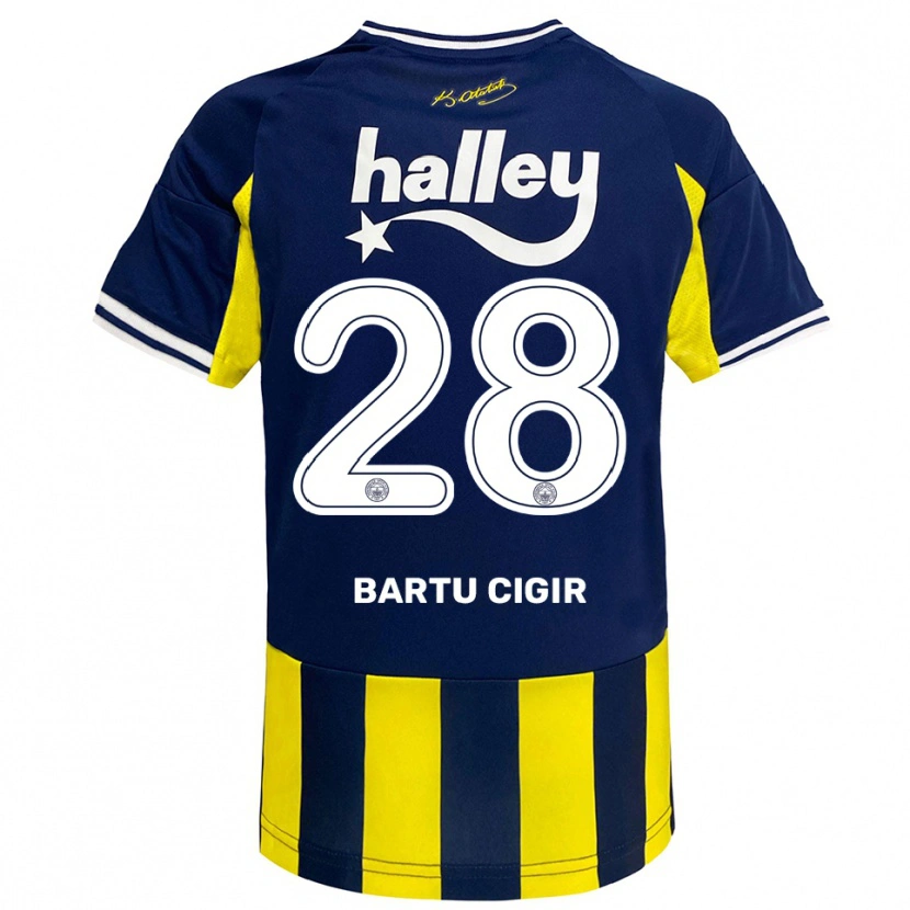 Danxen Niño Camiseta Can Bartu Çığır #28 Amarillo Marino Blanco 1ª Equipación 2025/26 La Camisa