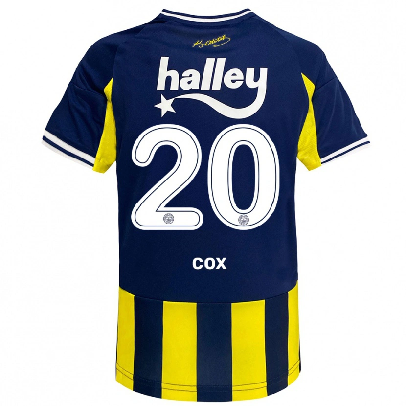 Danxen Niño Camiseta Marta Cox #20 Amarillo Marino Blanco 1ª Equipación 2025/26 La Camisa