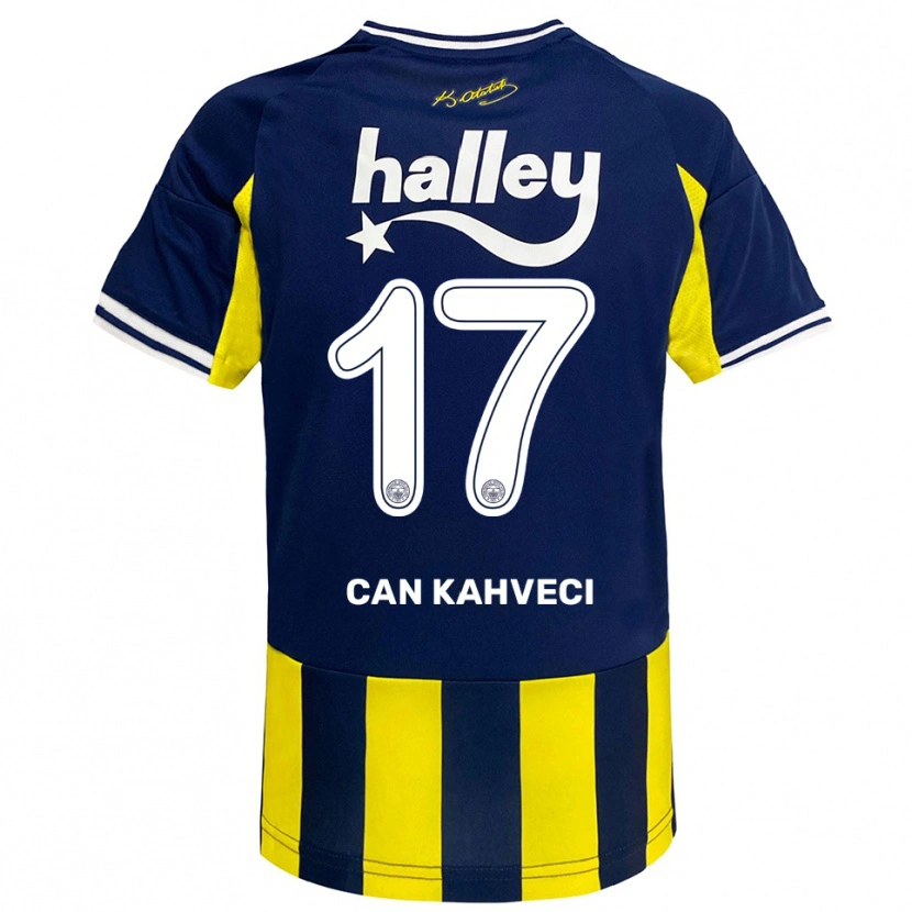 Danxen Niño Camiseta İrfan Can Kahveci #17 Amarillo Marino Blanco 1ª Equipación 2025/26 La Camisa