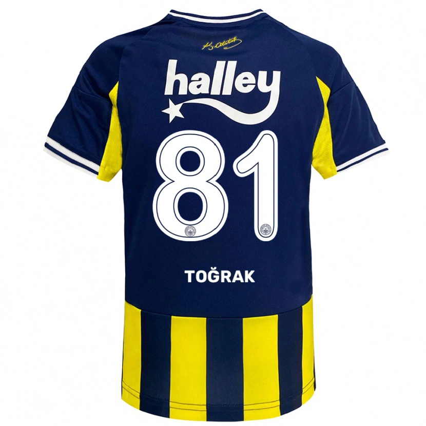 Danxen Niño Camiseta Şükür Toğrak #81 Amarillo Marino Blanco 1ª Equipación 2025/26 La Camisa