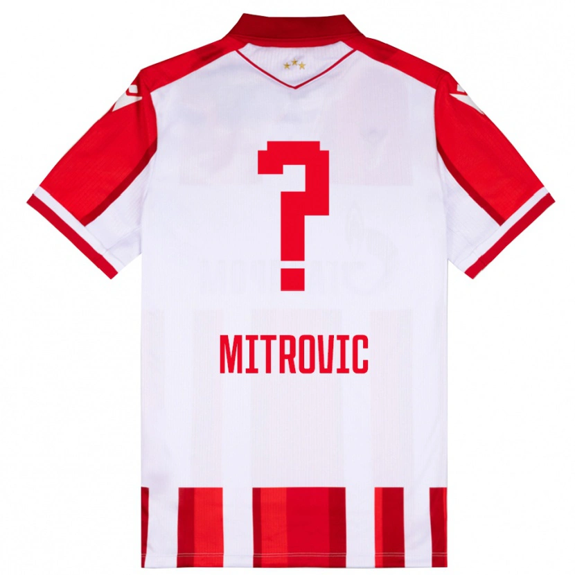 Danxen Niño Camiseta Dimitrije Mitrovic #0 Rojo Blanco 1ª Equipación 2025/26 La Camisa