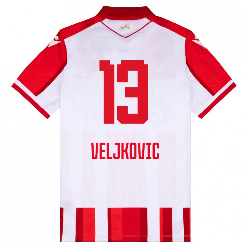 Danxen Niño Camiseta Milos Veljkovic #13 Rojo Blanco 1ª Equipación 2025/26 La Camisa