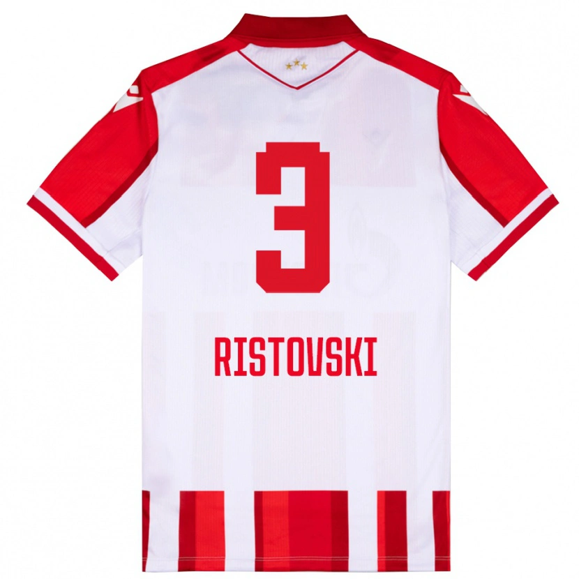Danxen Niño Camiseta Gorazd Ristovski #3 Rojo Blanco 1ª Equipación 2025/26 La Camisa