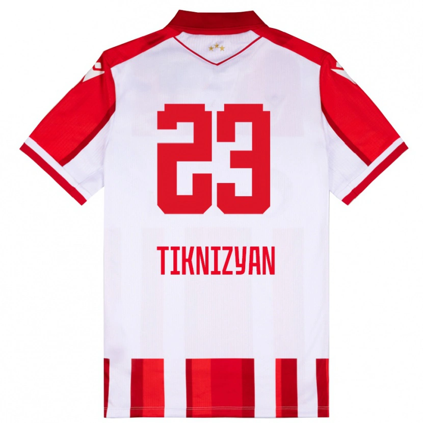 Danxen Niño Camiseta Nair Tiknizyan #23 Rojo Blanco 1ª Equipación 2025/26 La Camisa