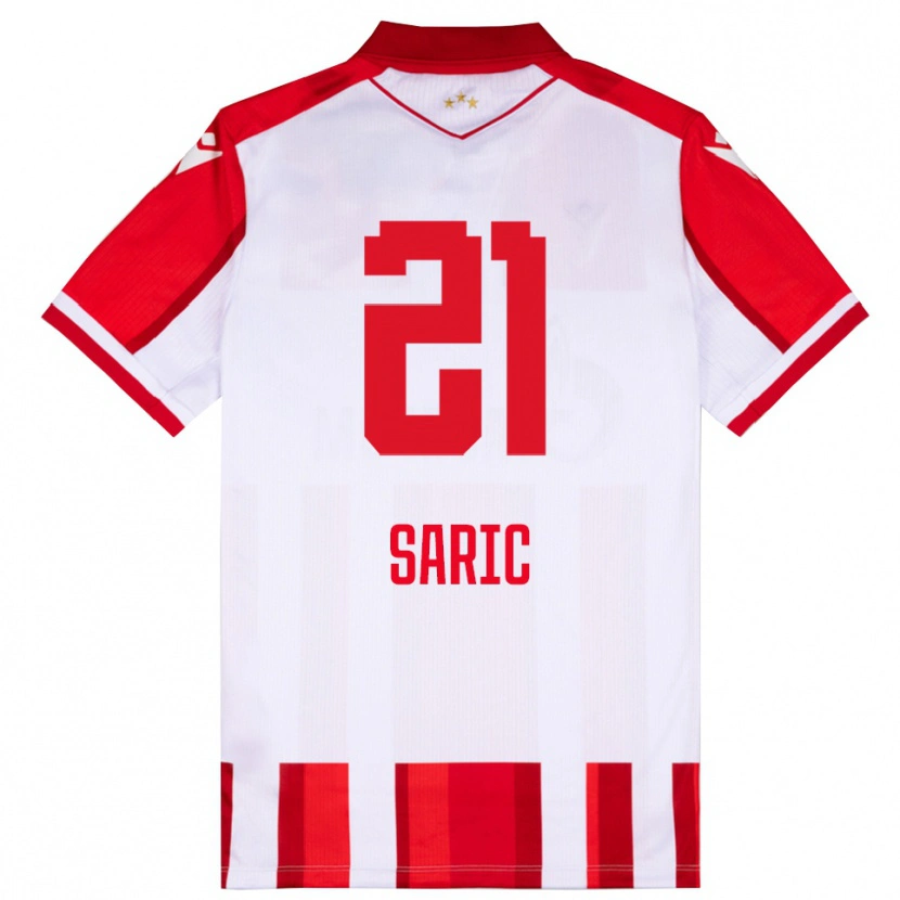 Danxen Niño Camiseta Dimitrije Saric #21 Rojo Blanco 1ª Equipación 2025/26 La Camisa