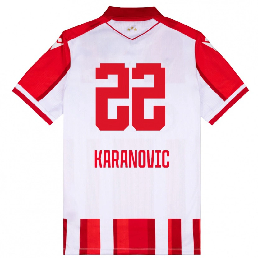 Danxen Niño Camiseta Danilo Karanovic #22 Rojo Blanco 1ª Equipación 2025/26 La Camisa