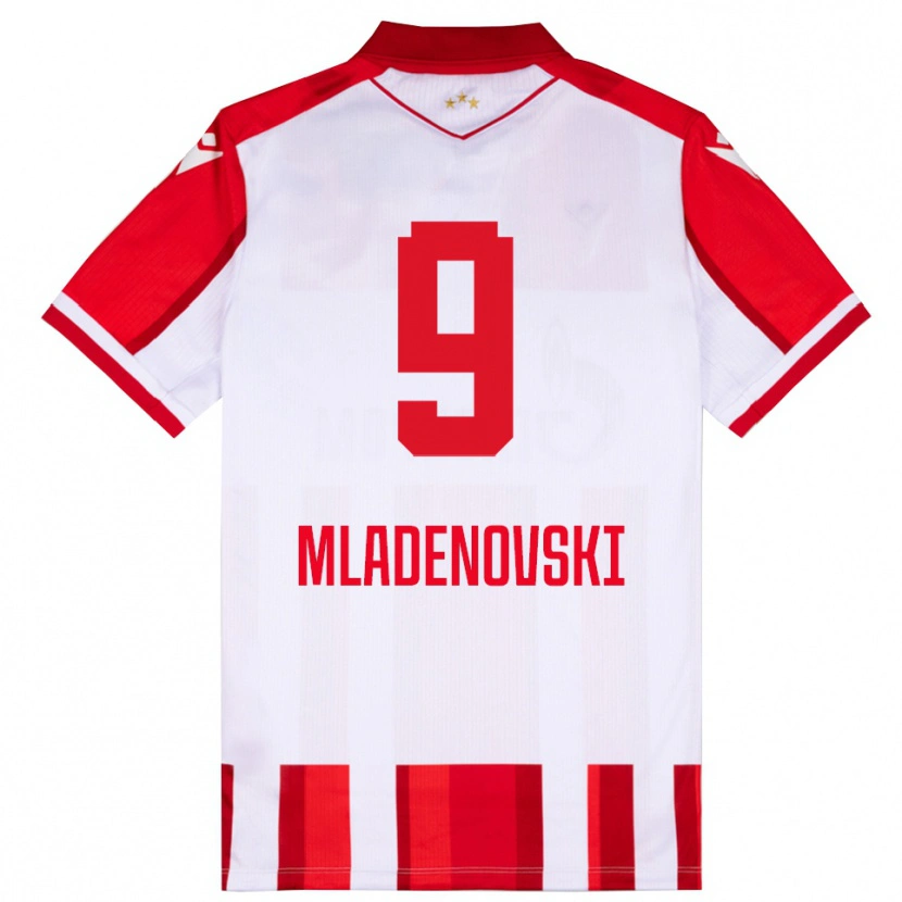 Danxen Niño Camiseta Stefan Mladenovski #9 Rojo Blanco 1ª Equipación 2025/26 La Camisa