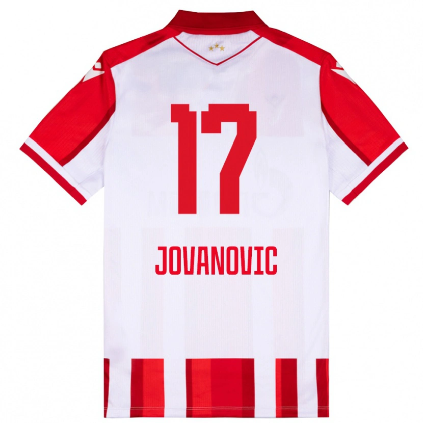 Danxen Niño Camiseta Dusan Jovanovic #17 Rojo Blanco 1ª Equipación 2025/26 La Camisa