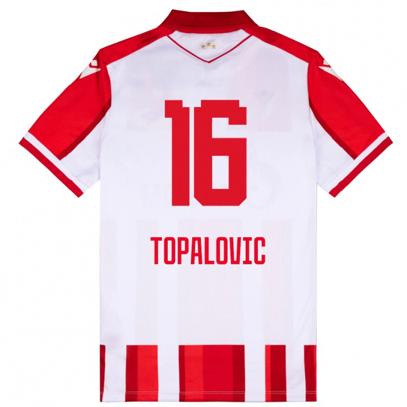 Danxen Niño Camiseta Todor Topalovic #16 Rojo Blanco 1ª Equipación 2025/26 La Camisa