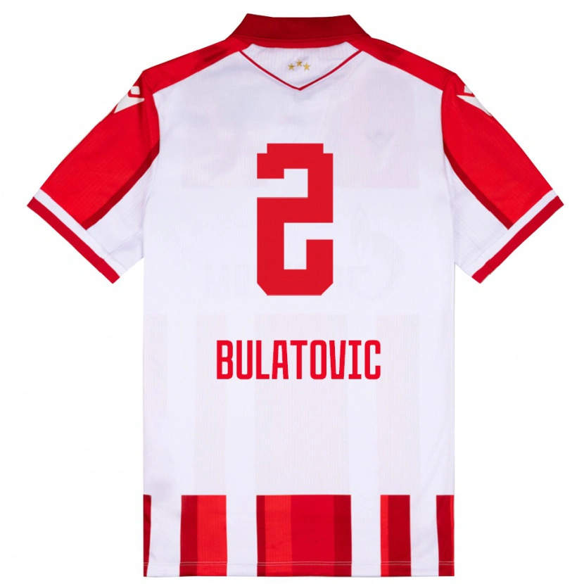 Danxen Niño Camiseta Danilo Bulatovic #2 Rojo Blanco 1ª Equipación 2025/26 La Camisa
