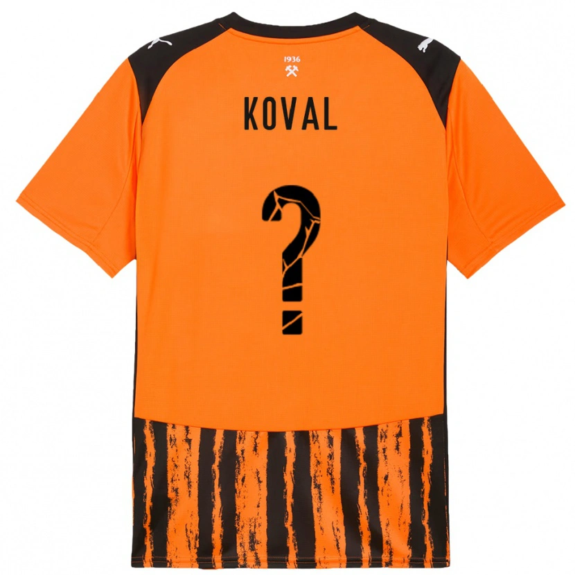 Danxen Niño Camiseta Maksym Koval #0 Naranja Negro 1ª Equipación 2025/26 La Camisa