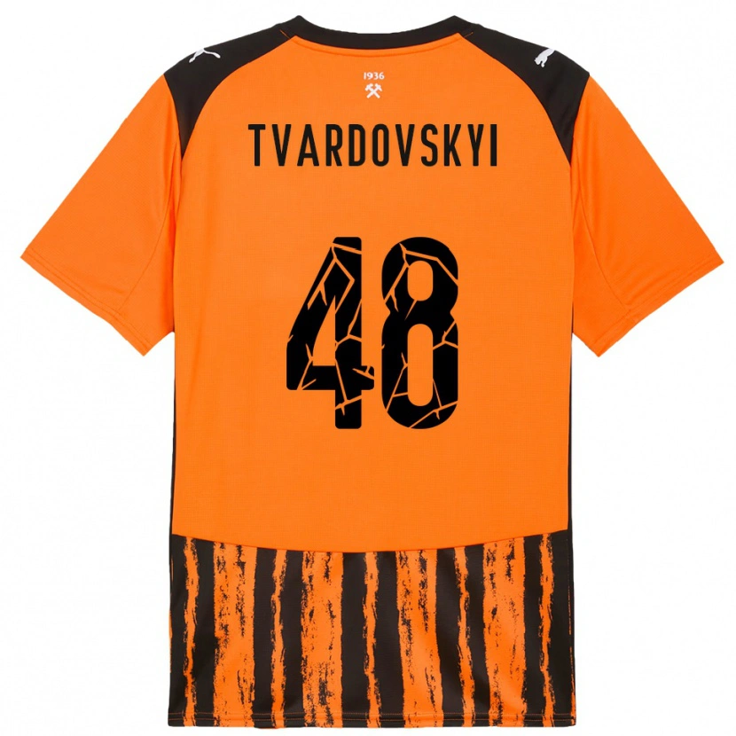 Danxen Niño Camiseta Denys Tvardovskyi #48 Naranja Negro 1ª Equipación 2025/26 La Camisa