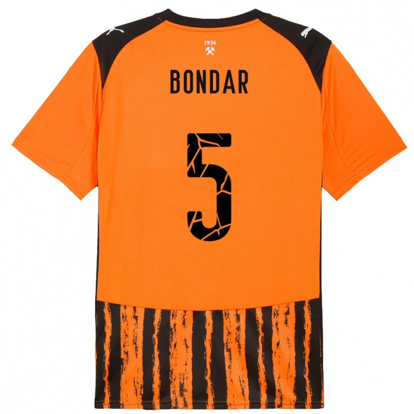 Danxen Niño Camiseta Valeriy Bondar #5 Naranja Negro 1ª Equipación 2025/26 La Camisa